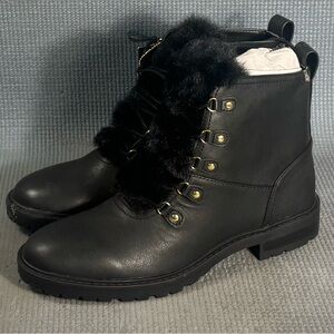 Lauren Ralph Lauren Elliot Waterproof Leather Boots Faux Fur Trim Women’s Size 8